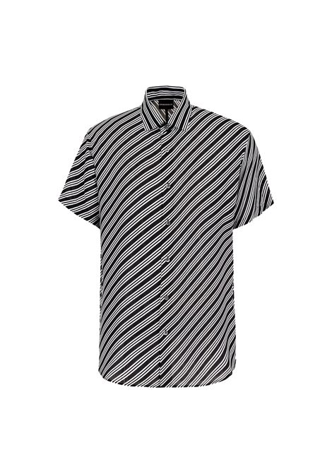 Camicia maniche corte in modal stampa optical EMPORIO ARMANI | Camicie | 3K1CB9 1NYMZF011